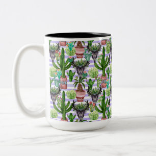 Caneca De Café Em Dois Tons Cactus