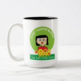Caneca De Café Em Dois Tons cada floração florescente em seu próprio tempo