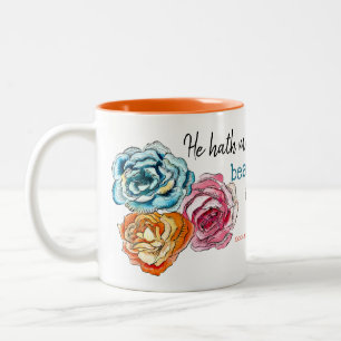 Caneca De Café Em Dois Tons "Cada trio floral bonito da coisa"