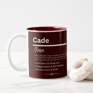 Caneca De Café Em Dois Tons Cade Nome Personalizado