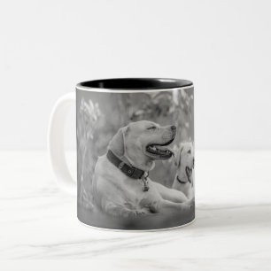 CANECA DE CAFÉ EM DOIS TONS CÃES DE LABRADOR QUE SE REVELEM
