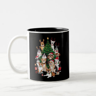 Caneca De Café Em Dois Tons Cães de Natal Amante de Cachorro Natal Mãe de Cach