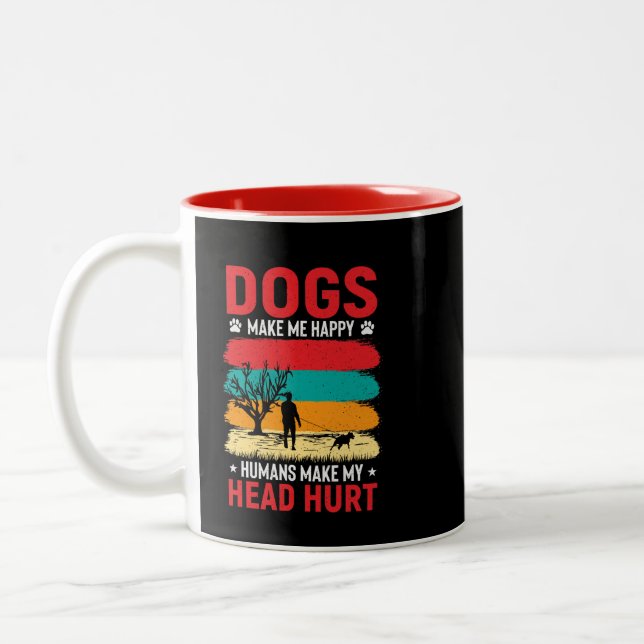 Caneca De Café Em Dois Tons Cães e Humanos (Esquerda)