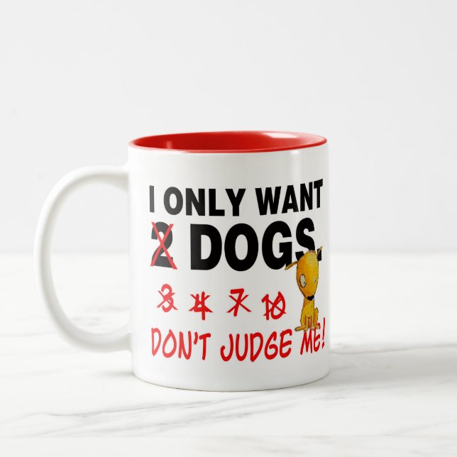 Caneca De Café Em Dois Tons CÃES - não me julgue! (Esquerda)