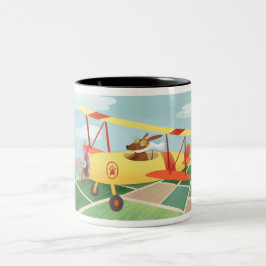 Caneca De Café Em Dois Tons Cães-piloto de avião