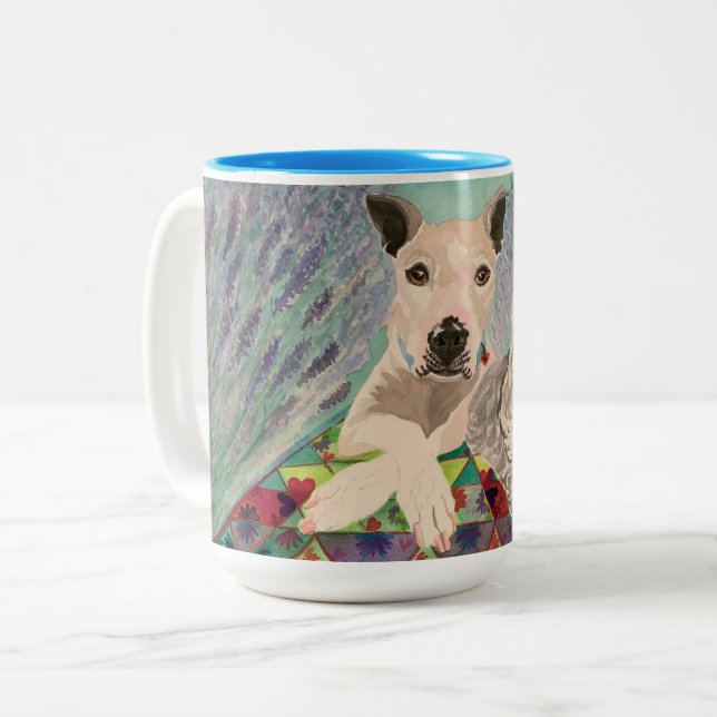 Caneca De Café Em Dois Tons Cães-piquenique (Frente Esquerda)