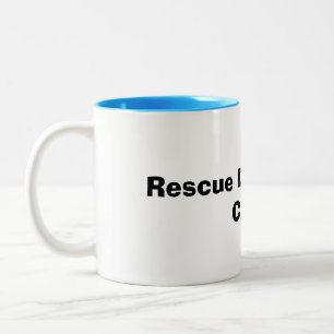 Caneca De Café Em Dois Tons Cães Resgatados e Café animal presente para amante