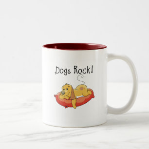 Caneca De Café Em Dois Tons Cães Rochedos Camisetas e presentes