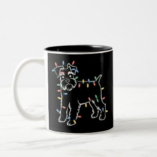 Caneca De Café Em Dois Tons Cães Schnauzer Árvore Natal Pet Animal Cão 