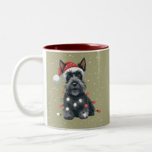 Caneca De Café Em Dois Tons Cães Scottie Terrier Escocês Natal Mãe de Cachorro