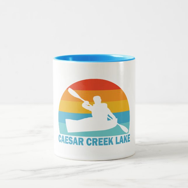 Caneca De Café Em Dois Tons Caesar Creek Lake Ohio Kayak (Centro)