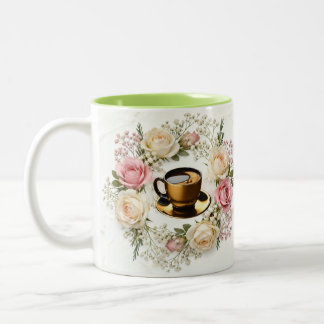 Caneca De Café Em Dois Tons Café & Amor
