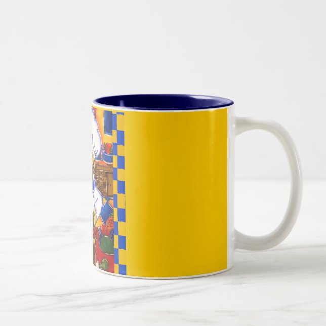 Caneca De Café Em Dois Tons Café Bonito Pug Chef (Direita)