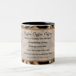 Caneca De Café Em Dois Tons Café Café Café Café 11 oz mug, Preto