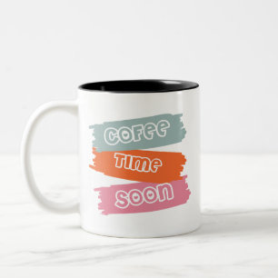 Caneca De Café Em Dois Tons Café cedo Mug - Café divertido Taça Lover