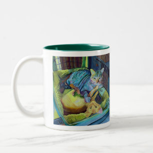 Caneca De Café Em Dois Tons Café Com Dois Gatinhos