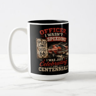 Caneca De Café Em Dois Tons Café com Humor do Centenário do Muscle Car da Rota