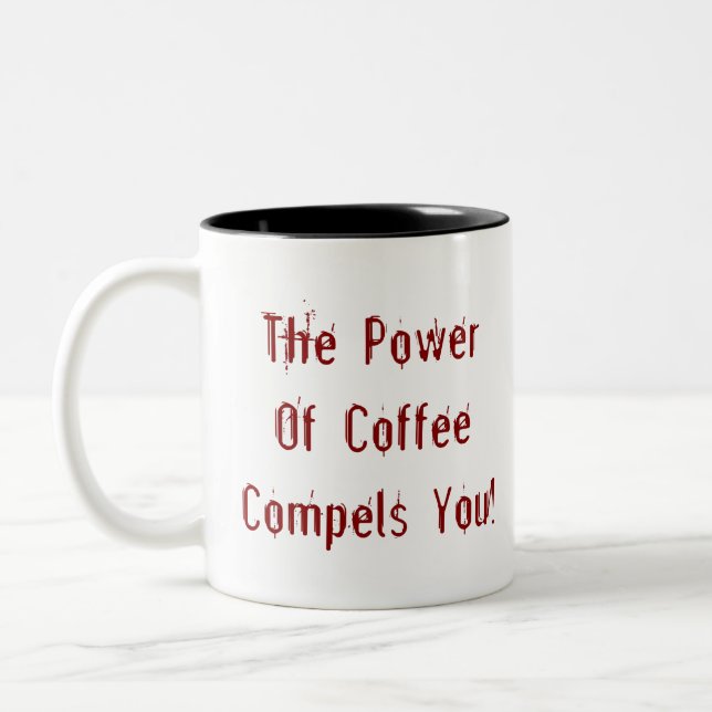 Caneca De Café Em Dois Tons Café Compele Você Vermelho (Esquerda)