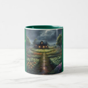 Caneca De Café Em Dois Tons Café da fazenda Cottagecore está ligado boa manhã