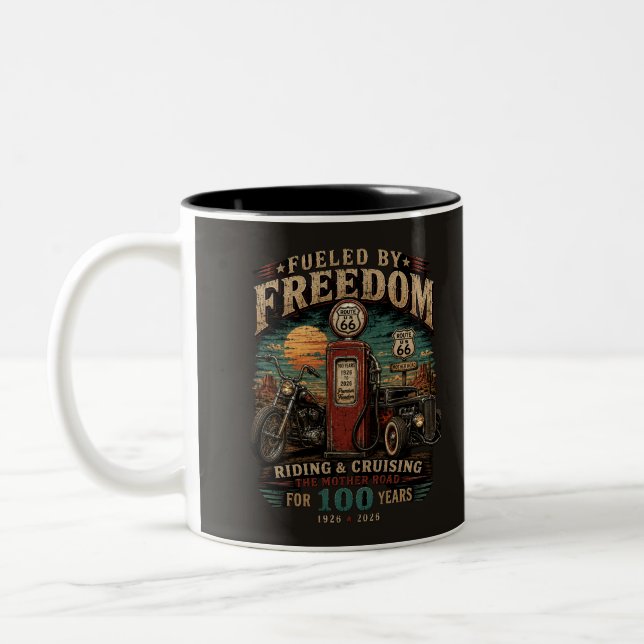 Caneca De Café Em Dois Tons Café da Garagem da Rota 66 Nostalgia (Esquerda)