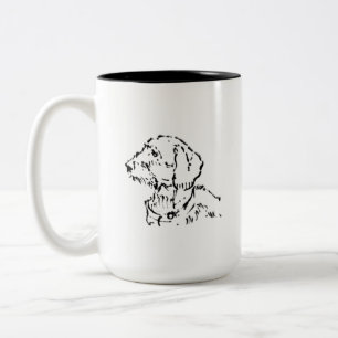 Caneca De Café Em Dois Tons Café da Mamãe do Cachorro Dachshund de Pelo Cabelu