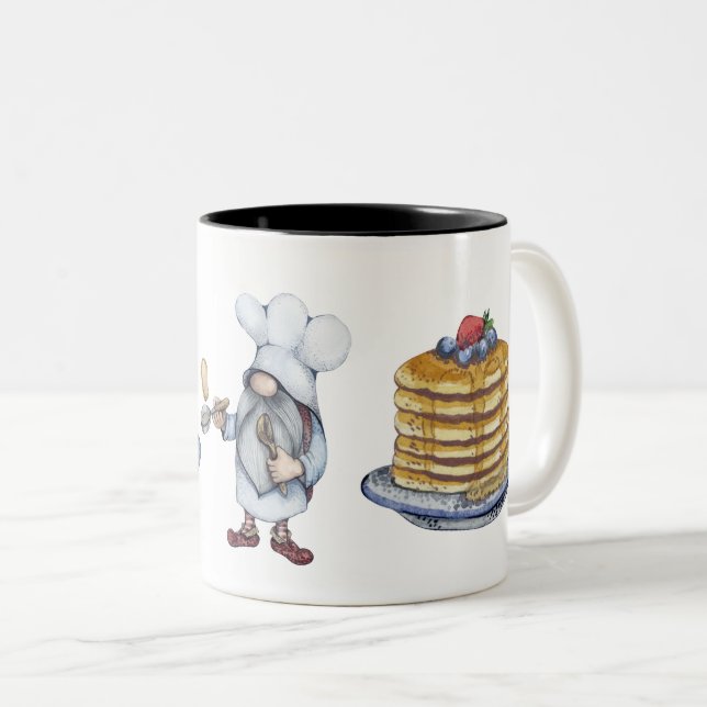 Caneca De Café Em Dois Tons Café da Manhã com Panqueca (Frente Esquerda)