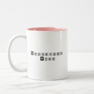 Caneca De Café Em Dois Tons Café da Manhã De Vinho Engraçado Cotação Bonita De