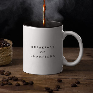 Caneca De Café Em Dois Tons Café da Manhã Engraçado Café da Manhã Champions Ci