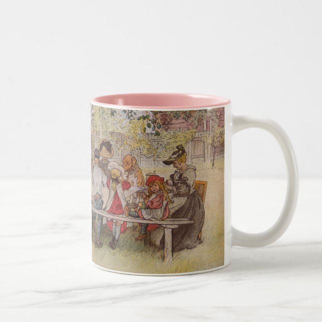 Caneca De Café Em Dois Tons Café da manhã sob o Big Birch (Direita)