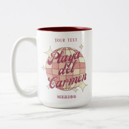 Caneca De Café Em Dois Tons Café de lembrança da cidade de Playa del Carmen Mé
