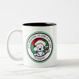 Caneca De Café Em Dois Tons Café de Natal KiniArt Westie