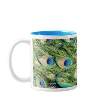 Café de penas de peacock ou Mug de bebida de chá