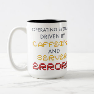Caneca De Café Em Dois Tons Café de Programador Engraçado e Erros de Servidor