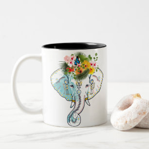 Caneca De Café Em Dois Tons Café design-elefante tailandês e Tea Mug