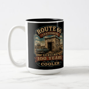 Caneca De Café Em Dois Tons Café do Centenário da Texola Jail Route 66