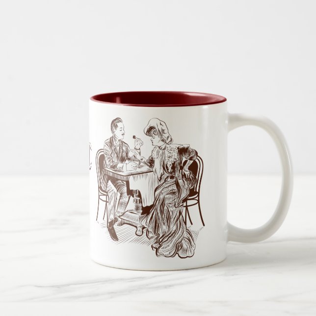 Caneca De Café Em Dois Tons Café e amor (Direita)