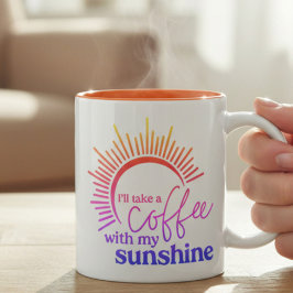 Caneca De Café Em Dois Tons Café e Arco-íris de Sol