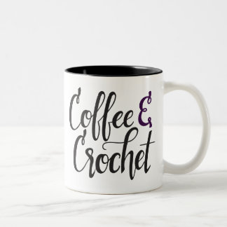 Caneca De Café Em Dois Tons Café e Crochet