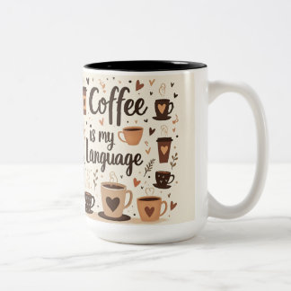 Caneca De Café Em Dois Tons Café é Minha Língua de Amor Sublimando Café Mug