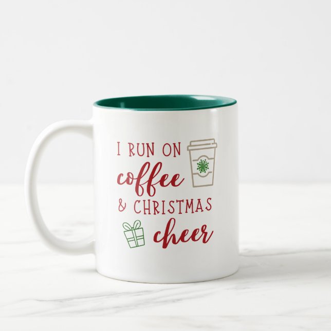 Caneca De Café Em Dois Tons Café e Mug Cheer de Natal (Esquerda)