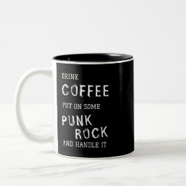 CANECA DE CAFÉ EM DOIS TONS CAFÉ E PUNK ROCK MUG