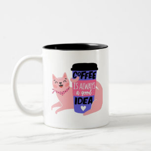 Caneca De Café Em Dois Tons Café é sempre uma boa ideia