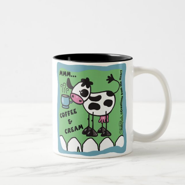 Caneca De Café Em Dois Tons Café e Vaca de Creme (Direita)
