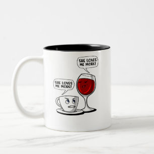 Caneca De Café Em Dois Tons Café e vinho ama-me mais