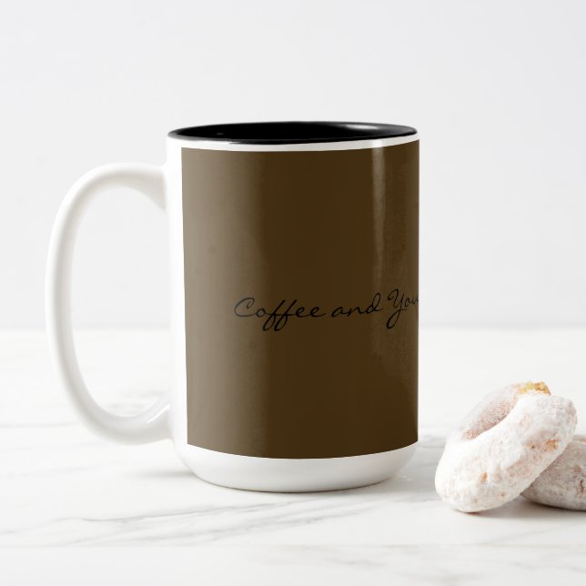 Caneca De Café Em Dois Tons Café e você  (Com Donut)