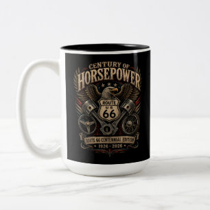 Caneca De Café Em Dois Tons Café Estilo Garagem Centenário da Águia da Rota 66