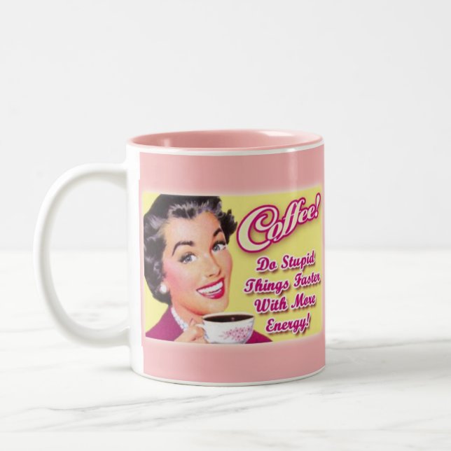 Caneca De Café Em Dois Tons CAFÉ!  Faça coisas estúpidas mais rapidamente com (Esquerda)