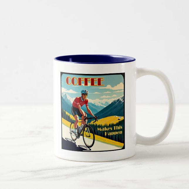 Caneca De Café Em Dois Tons Café Faz Acontecer Ciclismo (Direita)