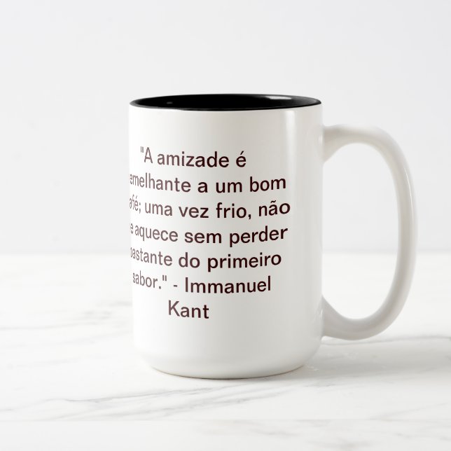 Caneca De Café Em Dois Tons Café Filosófico - Kant e a amizade | Zazzle  Brasil