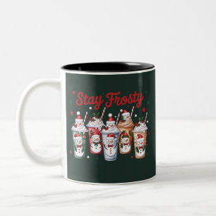 Caneca De Café Em Dois Tons Café Gelado Fique Frosty Natal Boneco de Neve Nata